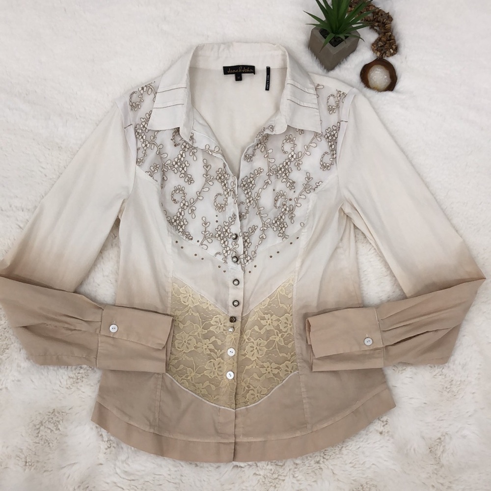 Jane & John Boho Bohemian Rare Unique Made in Turkey Top Size Medium